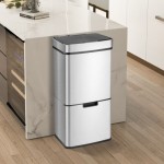 Tempat Sampah Dapur Stainless Steel Kapasitas Besar 72L dengan Sensor